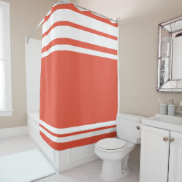 Cortina Para Box Laranja Vermelho : Linhas Modernas em Branco