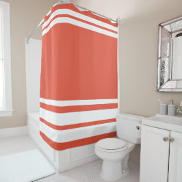 Cortina Para Box Laranja Vermelho : Linhas Modernas em Branco