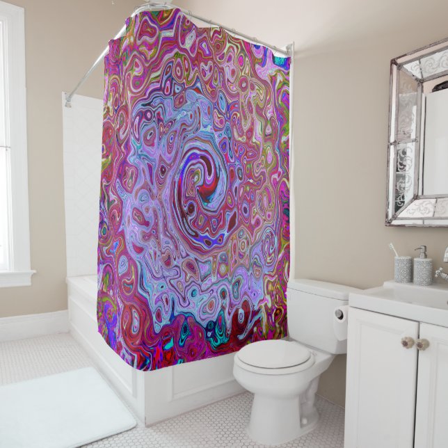 Cortina Para Box Lavanda do Abstrato do entalhe retrógrado e espira (In Situ)