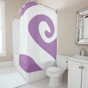 Cortina Para Box Lavanda e Onda de espiral branca