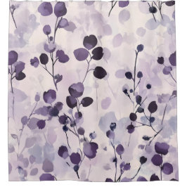 Cortina Para Box Lavanda Eucalyptus Watercolor Floral