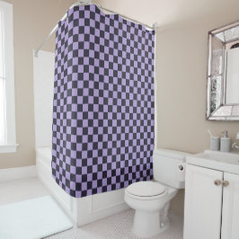 Cortina Para Box Lavender haze checkerboard pattern