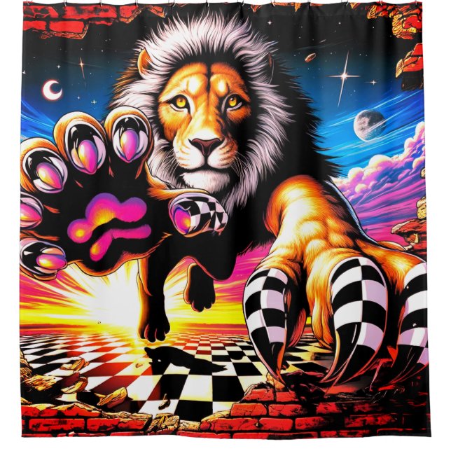 Cortina Para Box Leão (Frente)