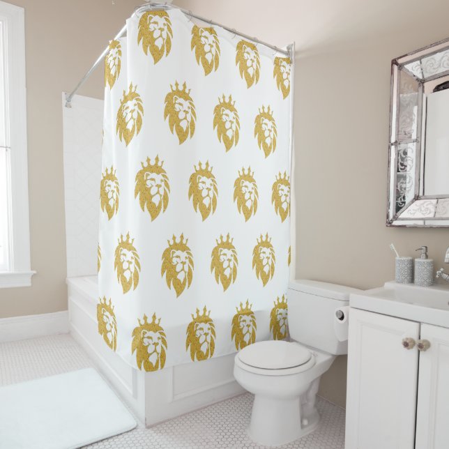 Cortina Para Box Leão com Coroa - Estilo Dourado 1 (In Situ)
