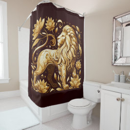 Cortina Para Box Leão Dourado Majestoso