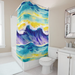 Cortina Para Box Leitura elegante de pintura a aquarela moderna no 