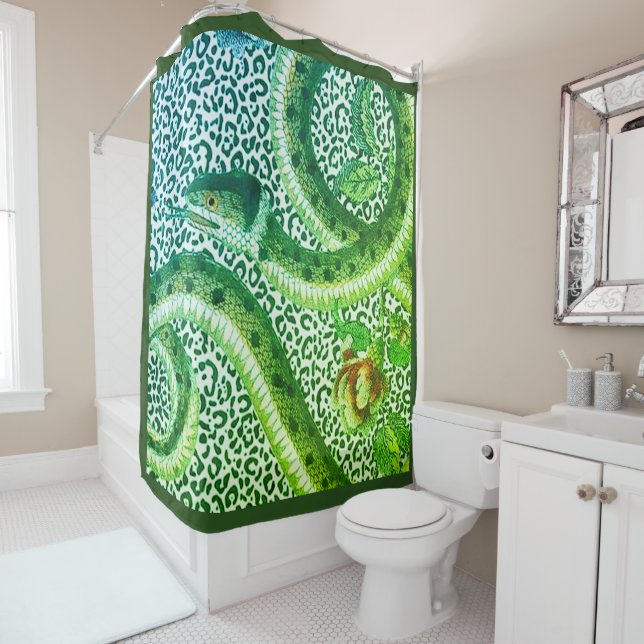 CORTINA PARA BOX LEOPARD COBRA EM VERDE (In Situ)