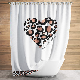 Cortina Para Box Leopard Heart Cheetah Pattern Name Heart