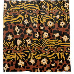 Cortina Para Box Leopardo, pele de tigre, padrão selvagem.