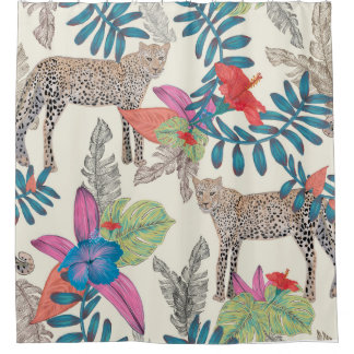 Cortina Para Box Leopardo puxado pela mão