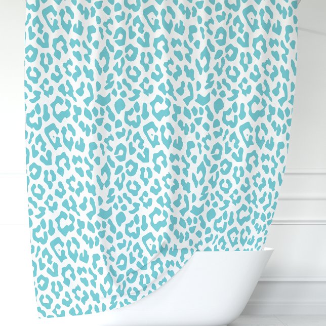Cortina Para Box Leopardo Turquesa e Branco (Criador carregado)