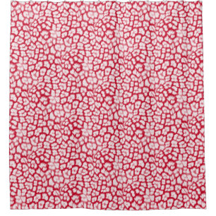 Cortina Para Box Leopardo vermelho e branco
