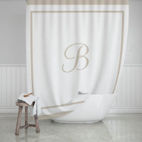 Letra Monograma do Script de Borda bege Elegante