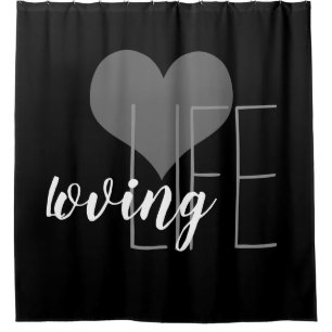 Cortina Para Box LETRA VIDA AMOR com coração