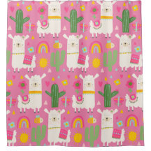 Lhamas Arco-íris Verde Cacto Luz Menina Rosa Fofo