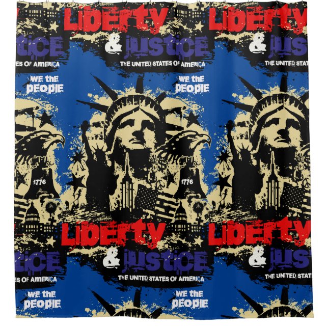 Cortina Para Box Liberty & Justice. Statue of Liberty, USA  (Frente)