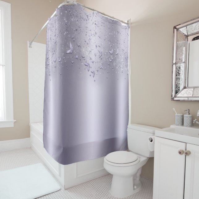 Cortina Para Box Lilac Shimmer Sparkle Butterfly (In Situ)
