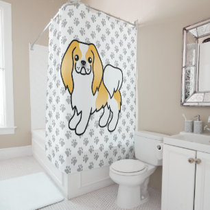 Cortina Para Box Limão E Branca De Cartoon Japonês Cão E Pata