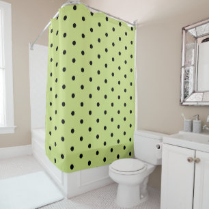 Cortina Para Box Lime Chartreuse Caprichoso Pontos Pretos