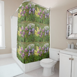 Cortina Para Box Linda Foto floral da Flor Roxo Iris