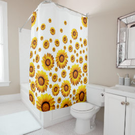 Cortina Para Box Lindas flores amarelas