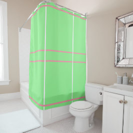 Cortina Para Box Lindíssimo Verde Menta Rosa Branco Linhas Geométri