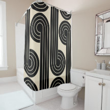 Linhas Abstrato Retro Pretas