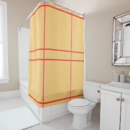 Cortina Para Box Linhas Geométricas Amarelo Pêssego