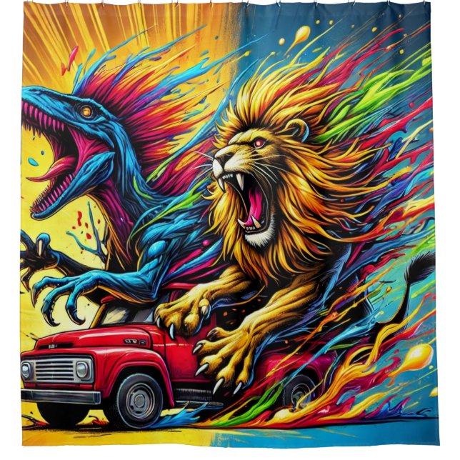 Cortina Para Box Lion Art (Frente)
