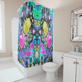 Cortina Para Box Lírio Olhar para as Estrelas, Rosa e Hibisco Rosa 