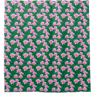 Cortina Para Box Lírios de água cor-de-rosa em um lodo