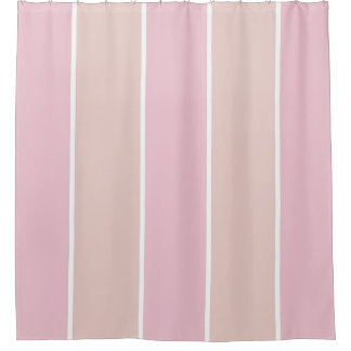Cortina Para Box Listra Vertical Rosa Suave e Bege