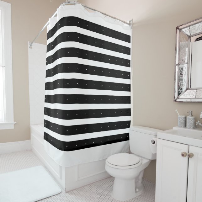 Cortina Para Box Listras brancas e pretas (In Situ)