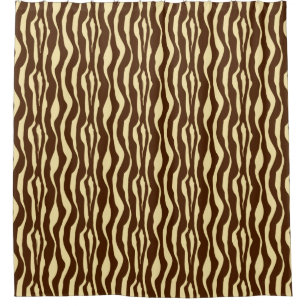 Cortina Para Box Listras da zebra - castanho chocolate e camelo Tan