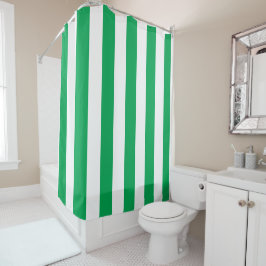 Cortina Para Box Listras de Cabana Verde e Branco