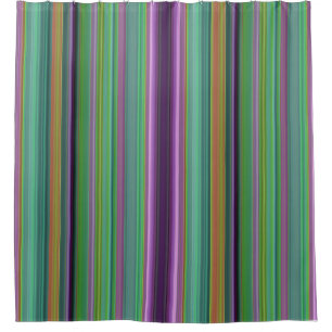Cortina Para Box Listras de Lavanda Turquesa Laranja Roxo