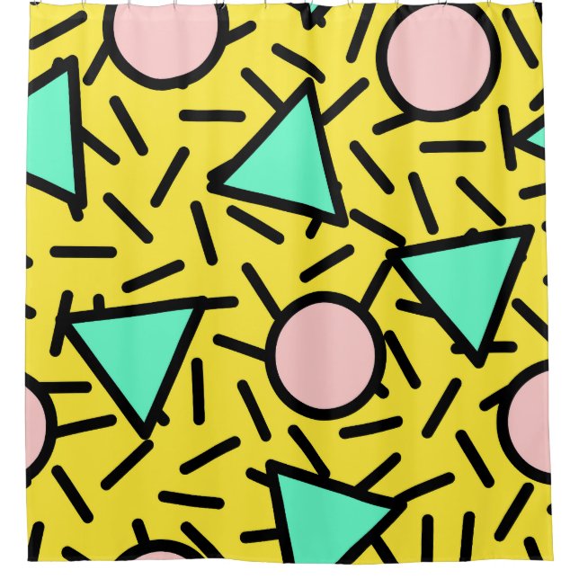 Cortina Para Box Listras do mosaico: padrão retro memphis (Frente)