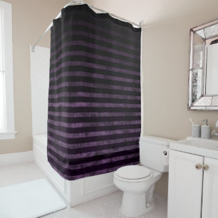 Cortina Para Box Listras Ombre Grunge Preto e Roxo