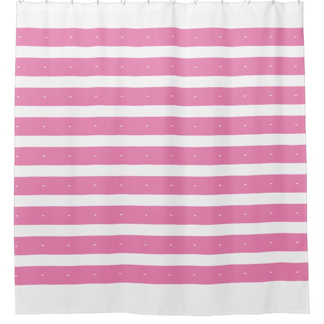 Cortina Para Box Listras rosa e brancas (Frente)