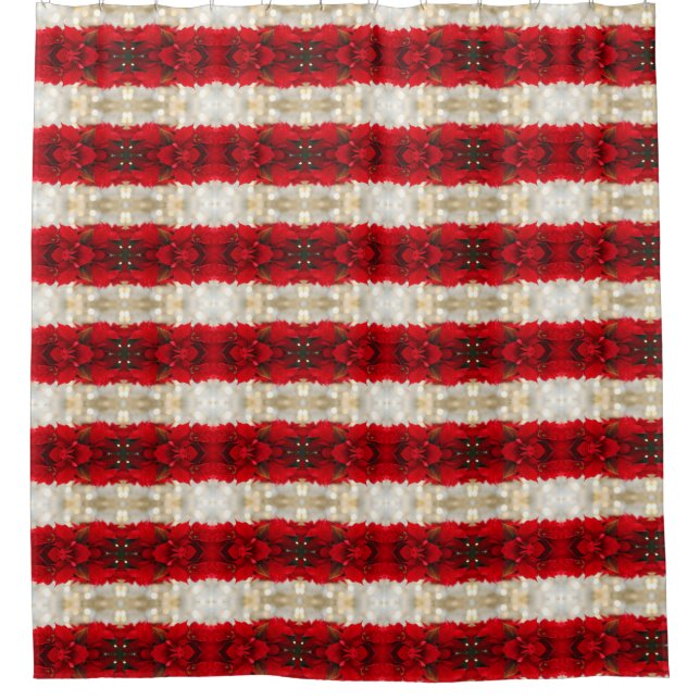 Cortina Para Box Listras Vermelhas Modernas e Luzes Brancas (Frente)