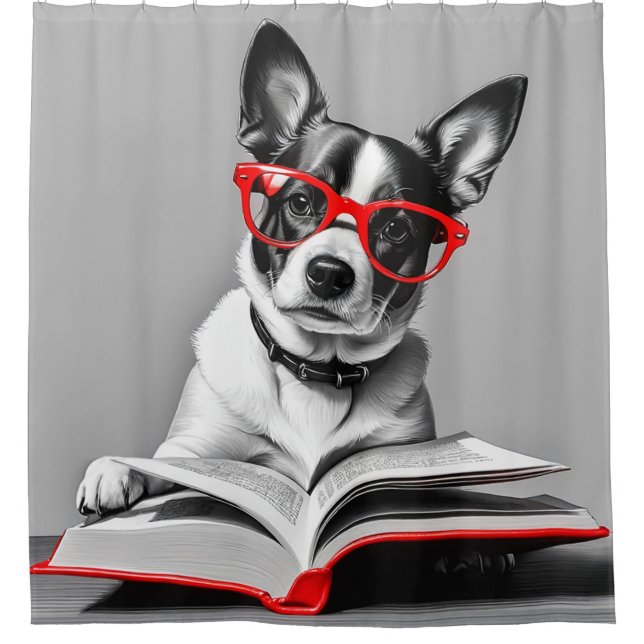 Cortina Para Box Livro de Leitura de Cães (Frente)