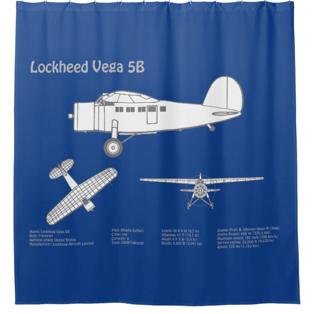 Cortina Para Box Lockheed Vega 5B - Planos de avião ABD (Frente)