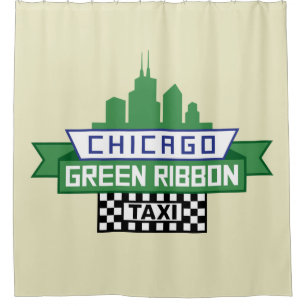 Cortina Para Box Logotipo de Taxi da Faixa Verde de Chicago - Arte