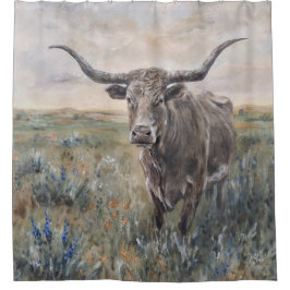 Cortina Para Box "Longhorn" Pintado à mão