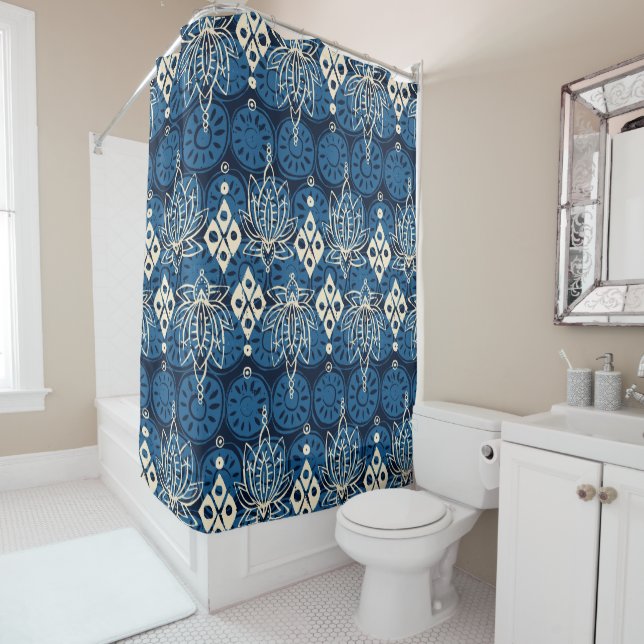 Cortina Para Box lotus diamond indigo (In Situ)