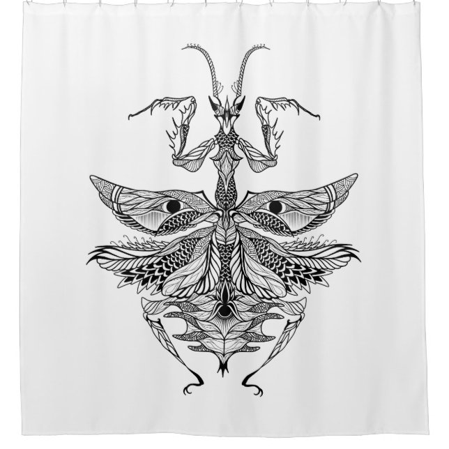 Cortina Para Box Louva-a-deus Praying inspirada (Frente)