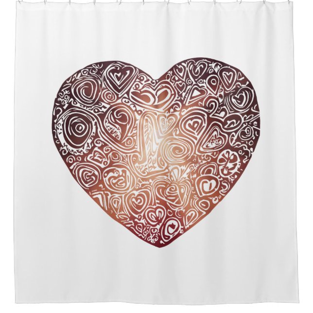 Cortina Para Box Love Doodle Heart Abstrato Art (Frente)