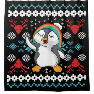Cortina Para Box Lovely Christmas Penguin