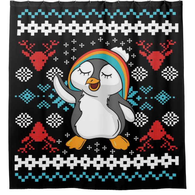 Cortina Para Box Lovely Christmas Penguin (Frente)
