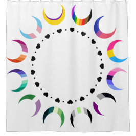 Cortina Para Box Luas do Orgulho Crescente e Corações Pretos